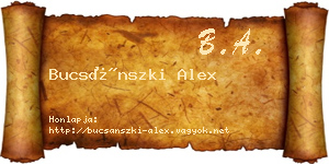 Bucsánszki Alex névjegykártya