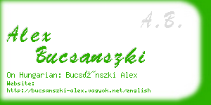 alex bucsanszki business card